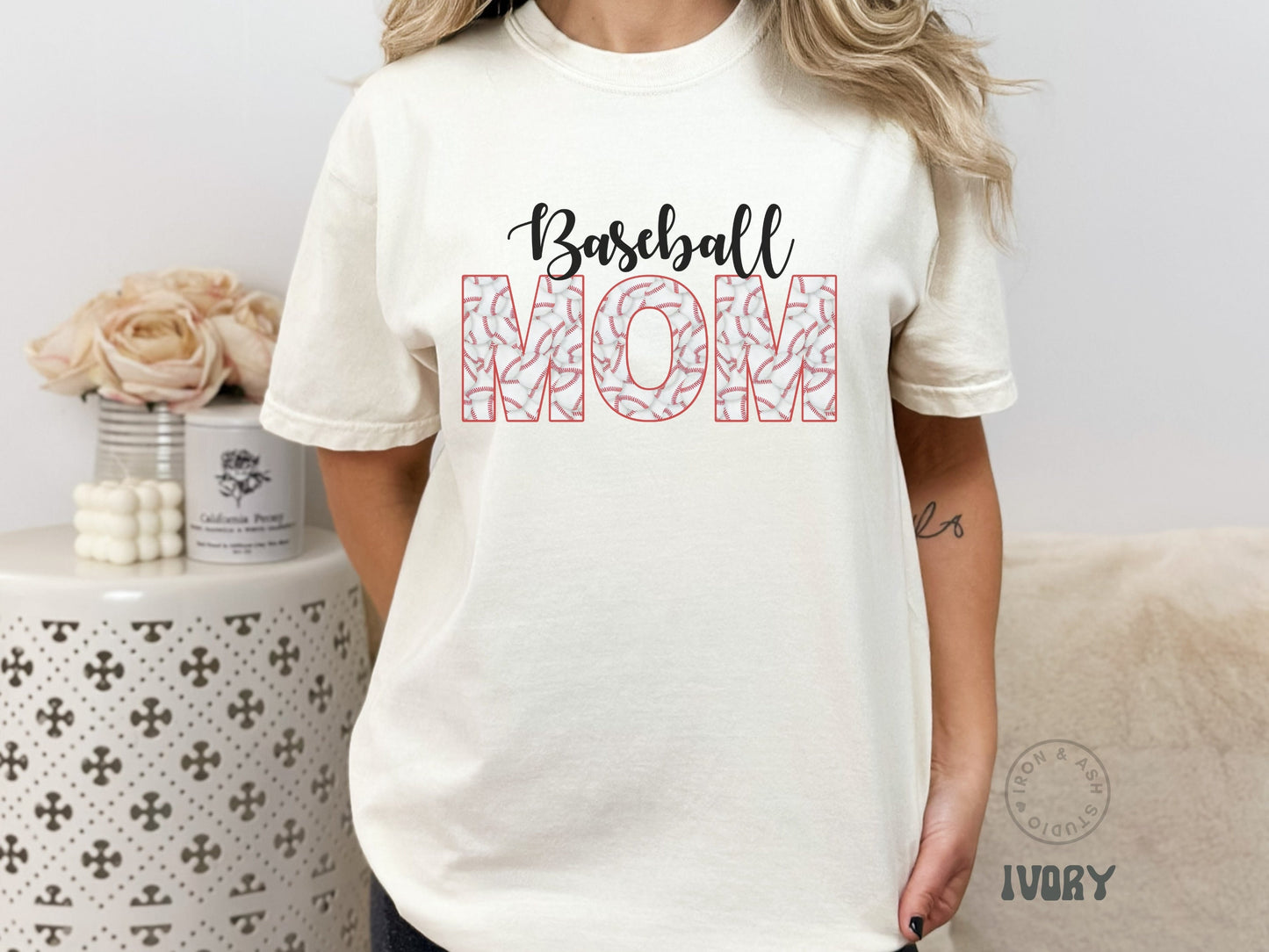 Baseball Mom Comfort Colors Shirt Baseball Mom TShirt Gifts Sports Mom Life Baseball Shirts for Women Cute Trendy Baseball Tee Font Baller
