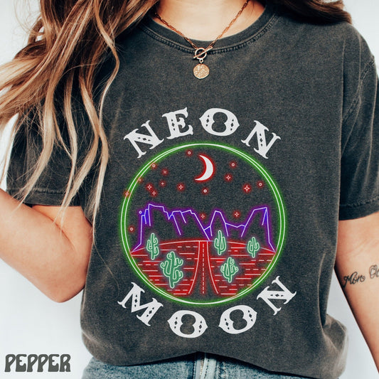 Neon Moon Shirt Comfort Colors Tee Country Music Western Clothes Country Concert Graphic Tees Oversized TShirt Cute Nashville Southern Shirt