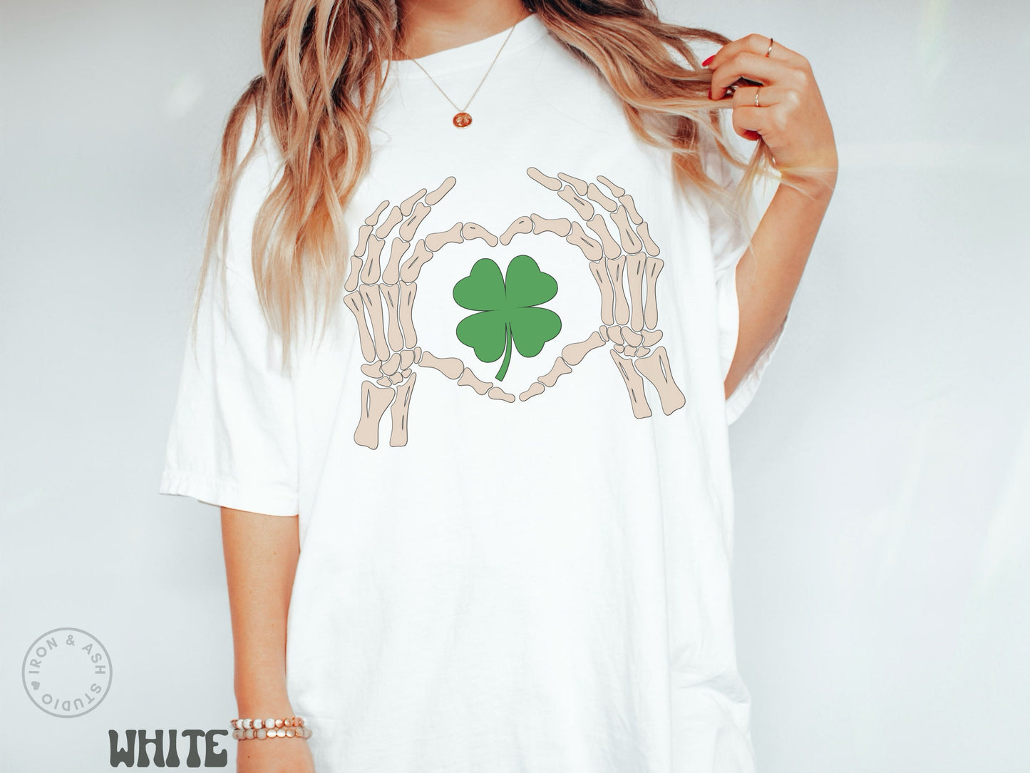Skeleton Shamrock Shirt Funny St Patricks Day Tee Lucky Heart 4 Leaf Clover TShirt St Paddys Day Shirt for Women Cute Teacher Saint Patricks