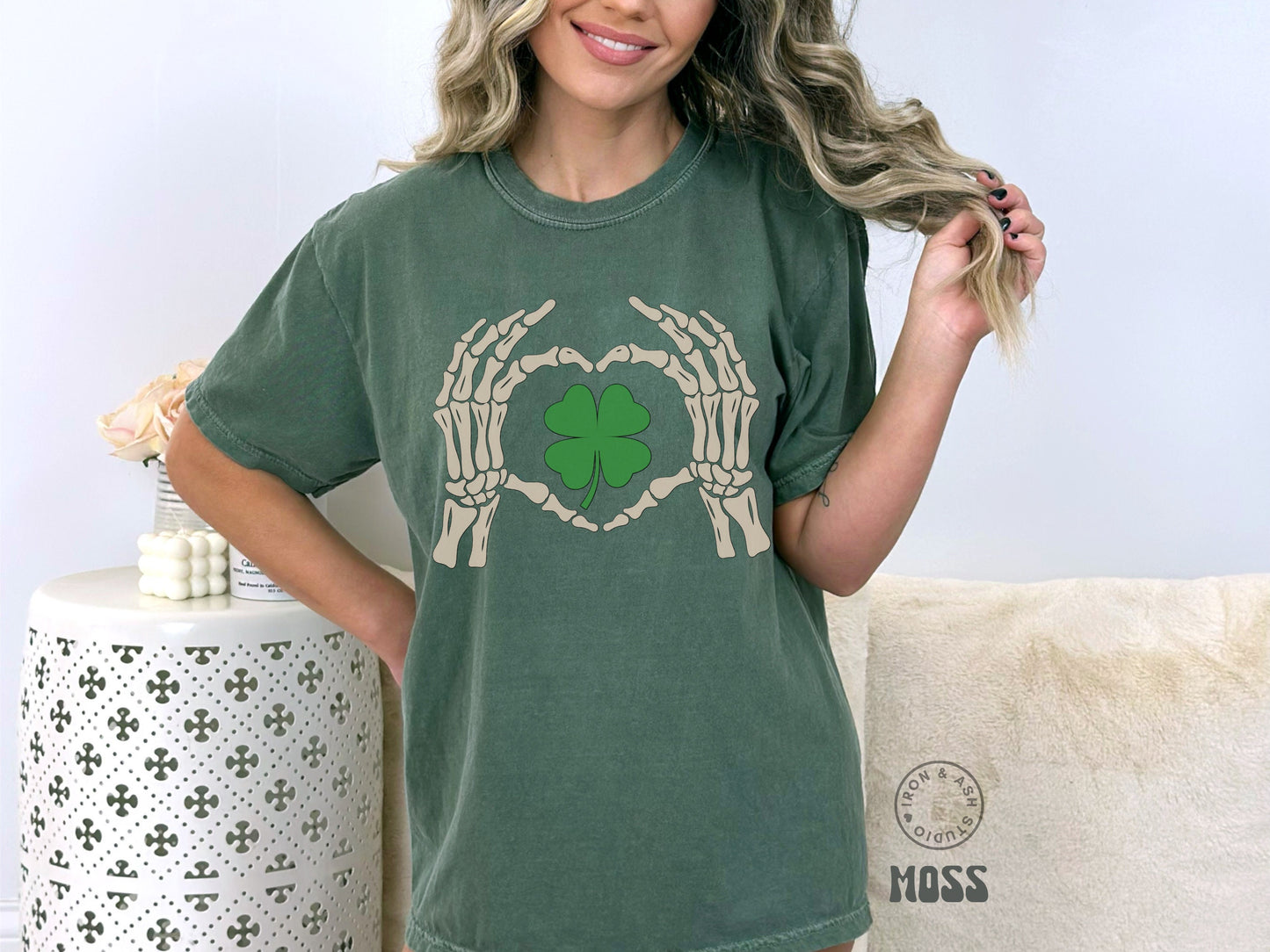 Skeleton Shamrock Shirt Funny St Patricks Day Tee Lucky Heart 4 Leaf Clover TShirt St Paddys Day Shirt for Women Cute Teacher Saint Patricks