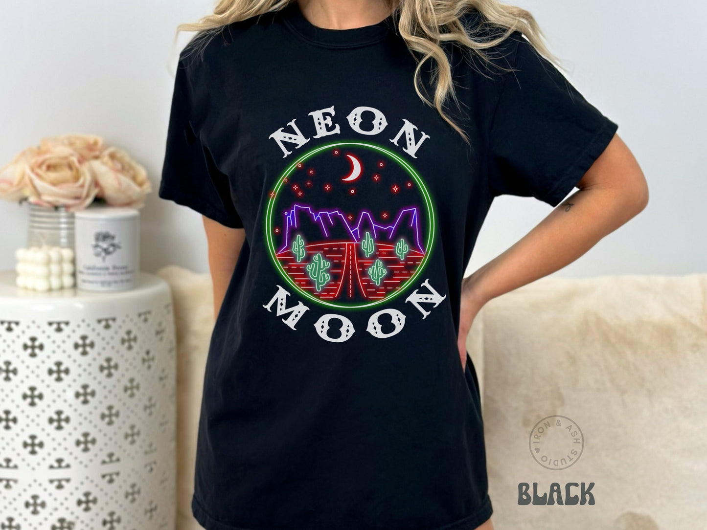 Neon Moon Shirt Comfort Colors Tee Country Music Western Clothes Country Concert Graphic Tees Oversized TShirt Cute Nashville Southern Shirt