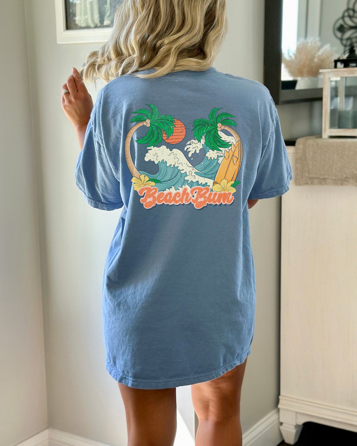Beach Bum Shirt Words on Back Coconut Girl Aesthetic Clothing VSCO Oversized TShirt Beachy Vacation TShirt Retro Summer Tee Ocean T Shirt