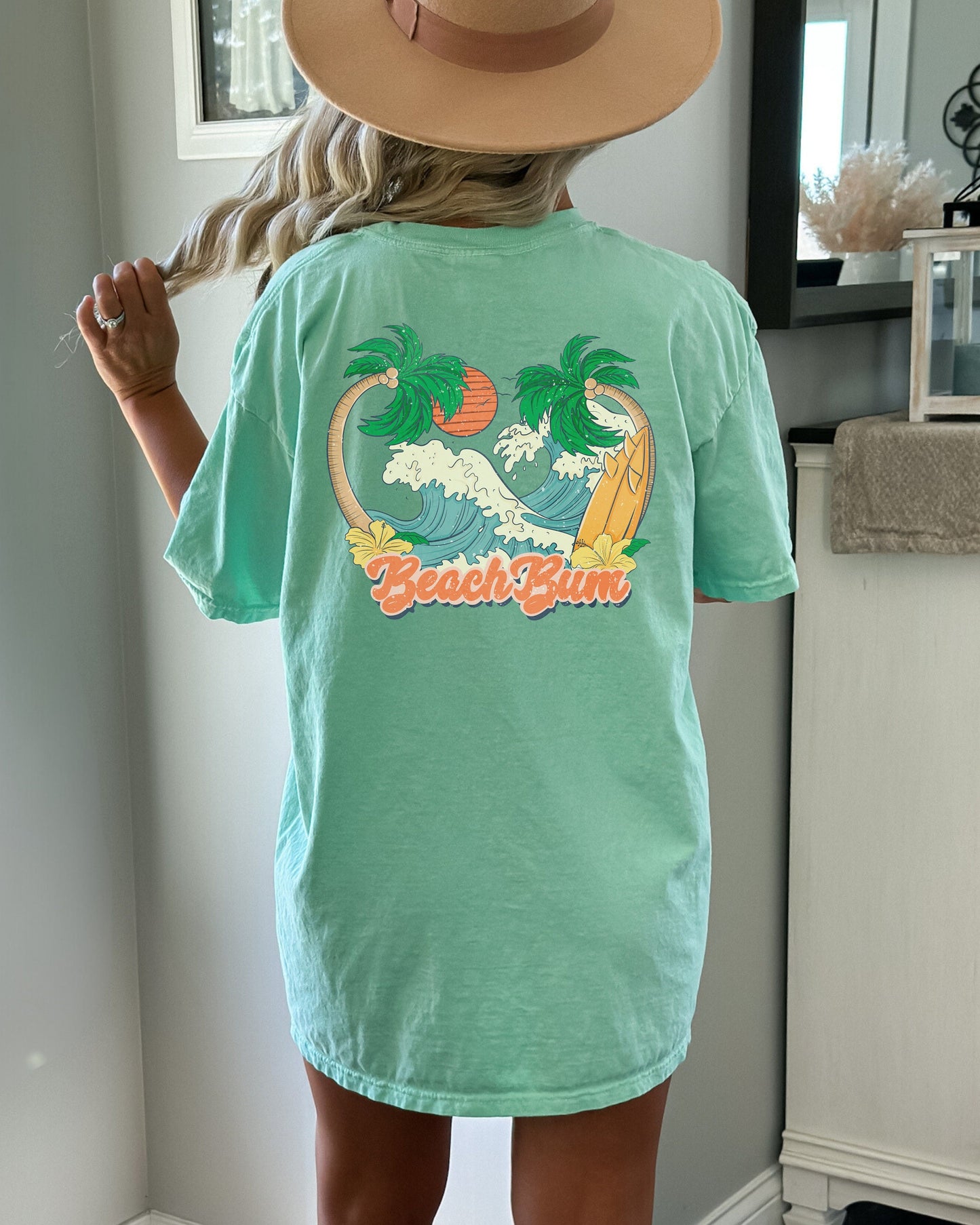 Beach Bum Shirt Words on Back Coconut Girl Aesthetic Clothing VSCO Oversized TShirt Beachy Vacation TShirt Retro Summer Tee Ocean T Shirt