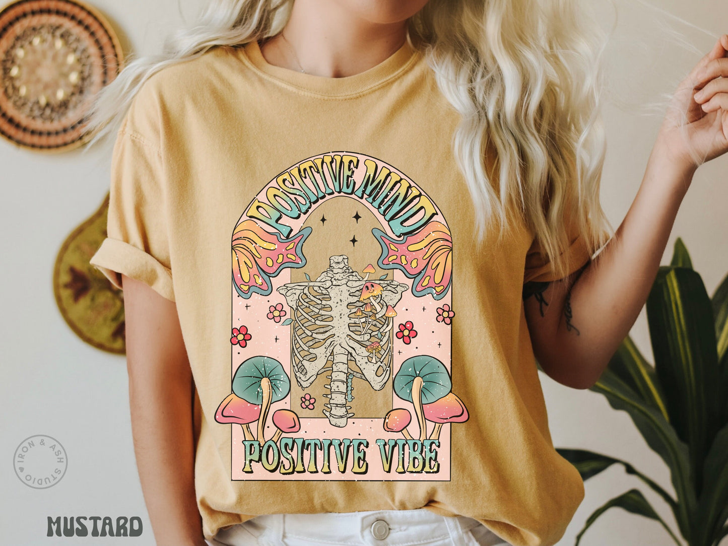 Positive Vibes Comfort Color Shirt Motivational TShirt Good Vibes Only Tee Hippie Clothes Indie Aesthetic Happy Mind Cute Retro Happy Shirt