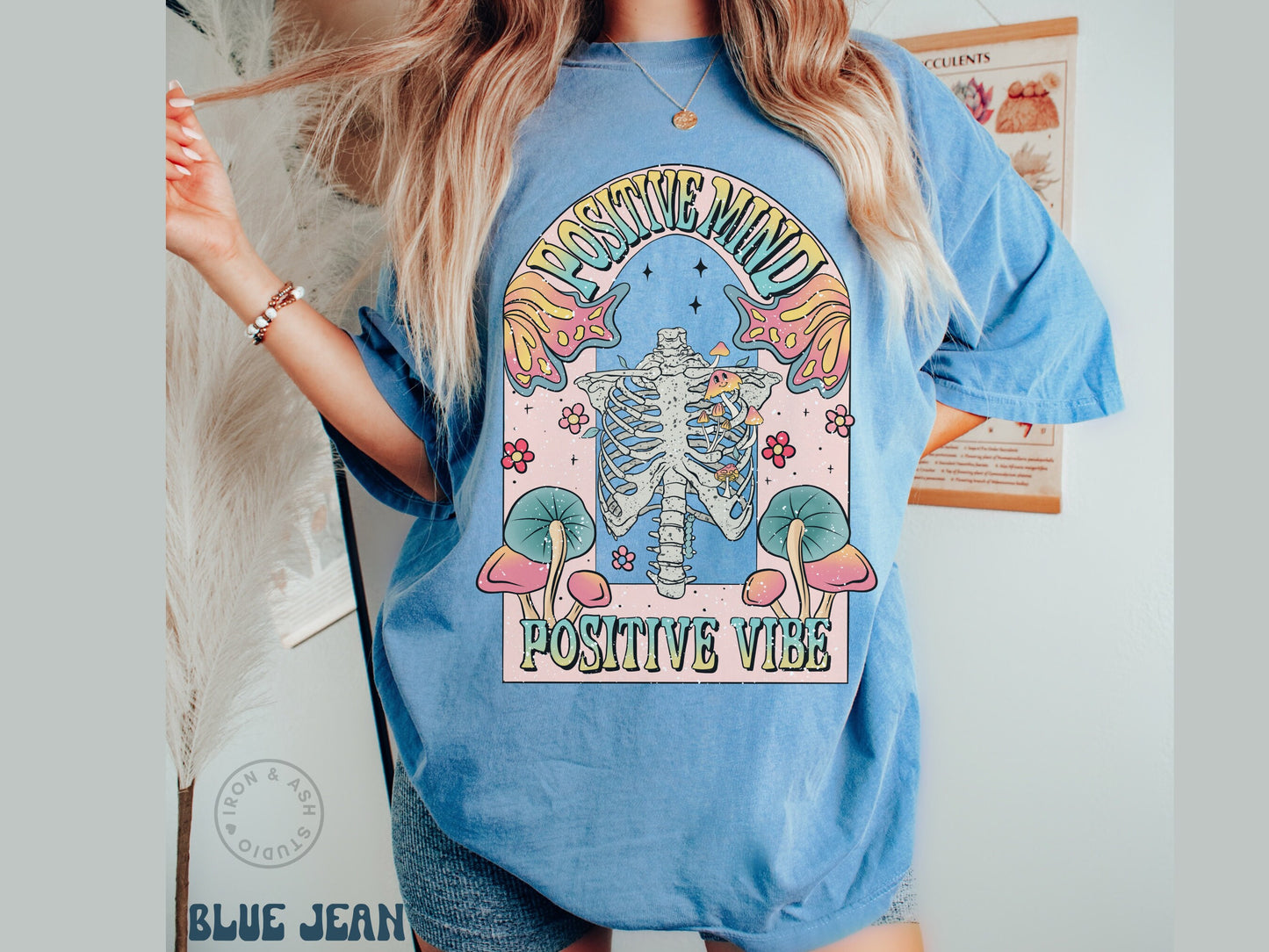 Positive Vibes Comfort Color Shirt Motivational TShirt Good Vibes Only Tee Hippie Clothes Indie Aesthetic Happy Mind Cute Retro Happy Shirt