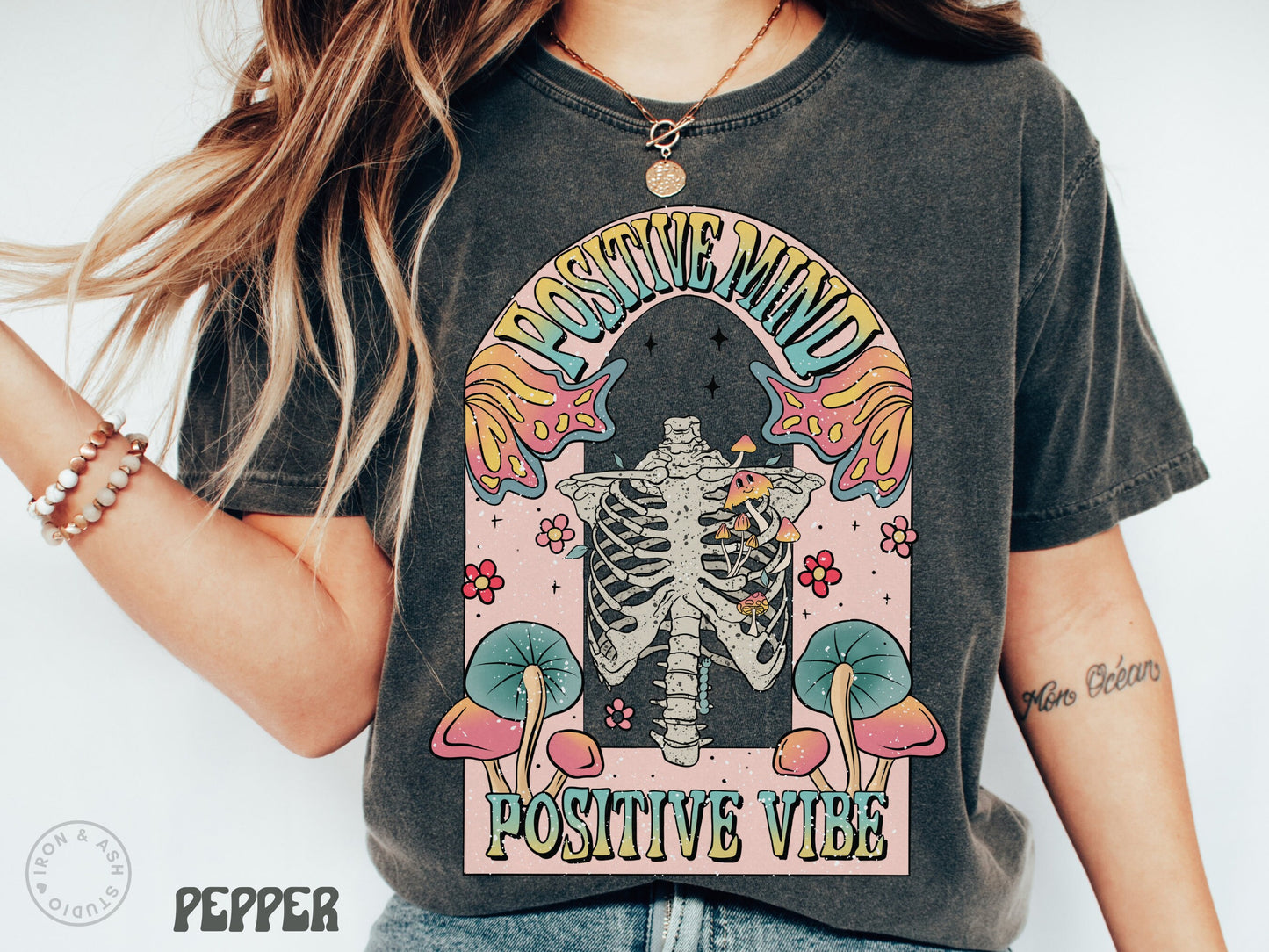 Positive Vibes Comfort Color Shirt Motivational TShirt Good Vibes Only Tee Hippie Clothes Indie Aesthetic Happy Mind Cute Retro Happy Shirt