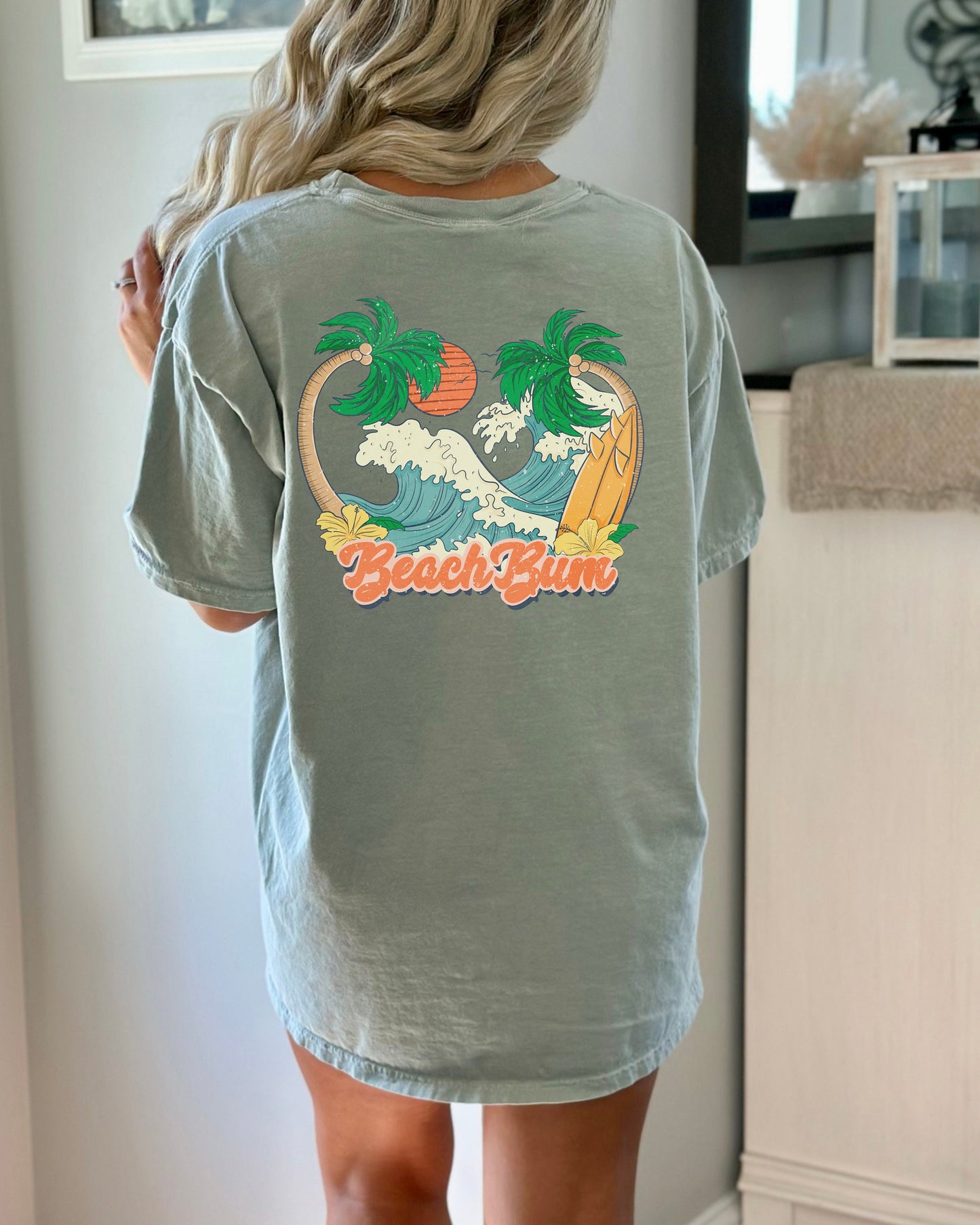 Beach Bum Shirt Words on Back Coconut Girl Aesthetic Clothing VSCO Oversized TShirt Beachy Vacation TShirt Retro Summer Tee Ocean T Shirt