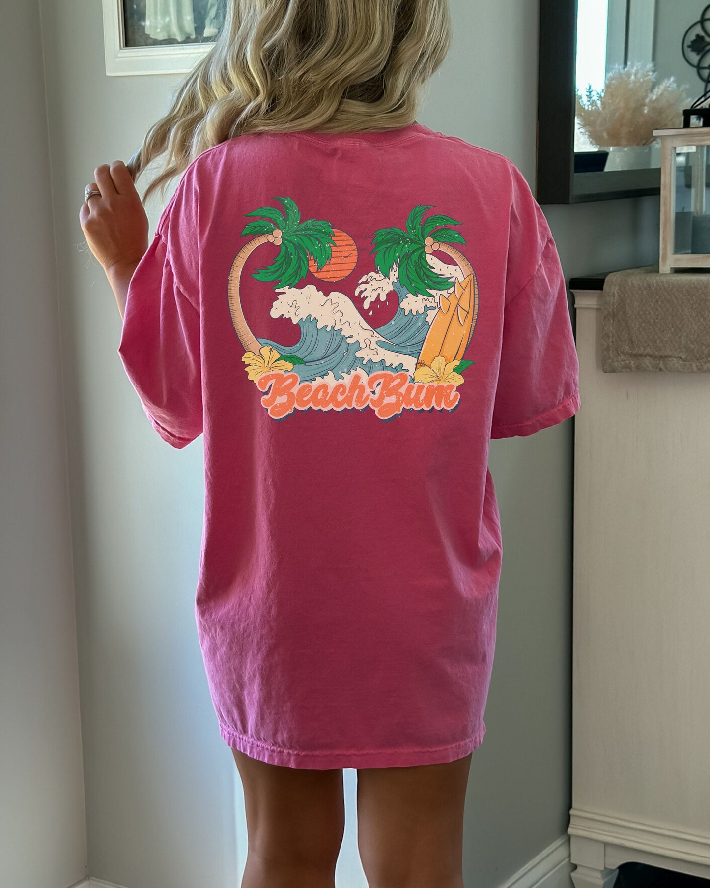 Beach Bum Shirt Words on Back Coconut Girl Aesthetic Clothing VSCO Oversized TShirt Beachy Vacation TShirt Retro Summer Tee Ocean T Shirt