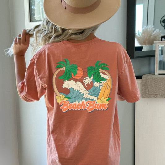 Beach Bum Shirt Words on Back Coconut Girl Aesthetic Clothing VSCO Oversized TShirt Beachy Vacation TShirt Retro Summer Tee Ocean T Shirt