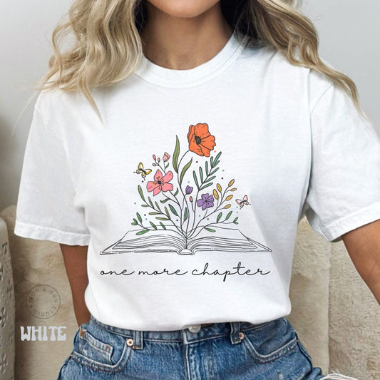 One More Chapter Shirt Book Lover Comfort Colors® T-Shirt Book Nerd Gifts Trending Now Shirts Book Club T Shirt Cute Reading Shirt for Women