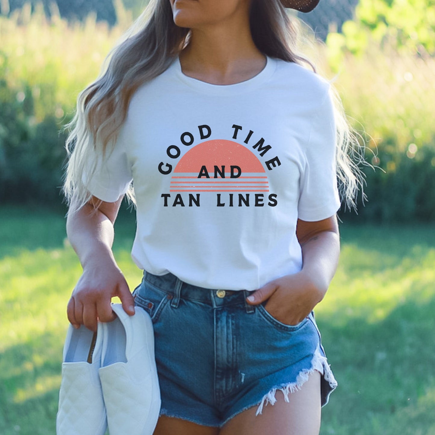 Good Times And Tan Lines Shirt, Tan Tipsy Summer Tee, Good Vibes, Suntan, Beach, Fun In The Sun T Shirt, Cute Beach shirt, lake days T-shirt