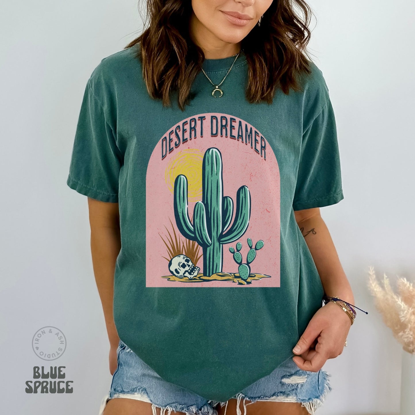 Desert Dreamer Shirt Comfort Colors T-Shirt Desert Vibes Shirts Desert Boho Western TShirt Crewneck Cactus Skull Vintage Inspired Tee Boho