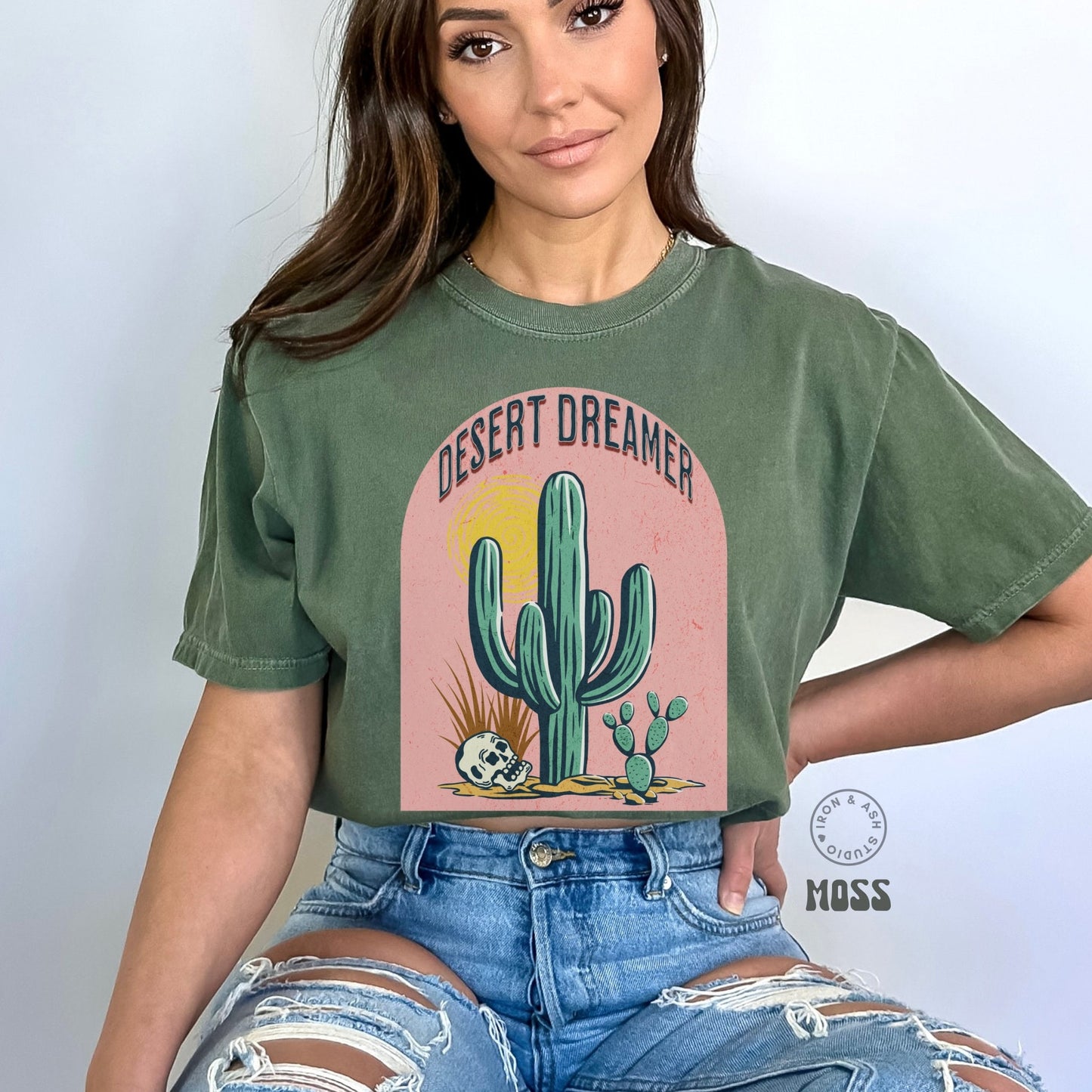 Desert Dreamer Shirt Comfort Colors T-Shirt Desert Vibes Shirts Desert Boho Western TShirt Crewneck Cactus Skull Vintage Inspired Tee Boho