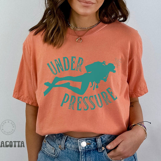 Scuba Diving Shirt Funny Under Pressure Scuba Diver TShirt Deep Diver Tee Unisex Comfort Colors ® Retro Ocean Shirt Dive Instructor Gifts