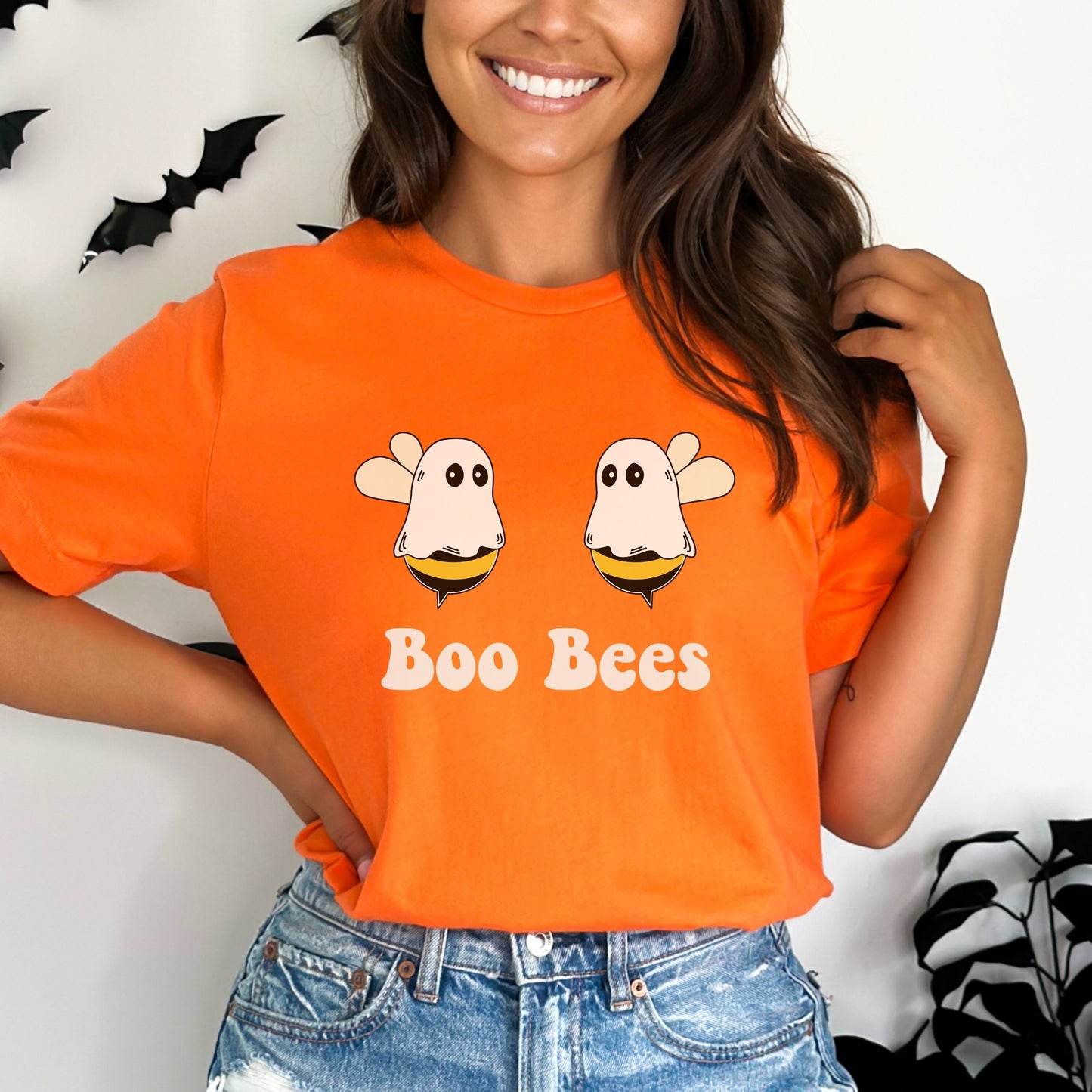 Funny Ghost Halloween Shirt Boo Bees Shirt Ghost Halloween Tee Funny Women's Halloween Shirt Bee Shirt Halloween Ghost TShirt Boo Crew