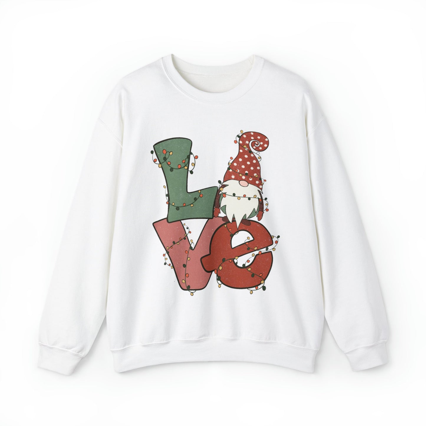 Love Gnome Christmas Sweatshirt Funny Xmas Sweatshirt Ugly Christmas Sweater Family Christmas Shirts Gnome Christmas Sweater Gifts for Women