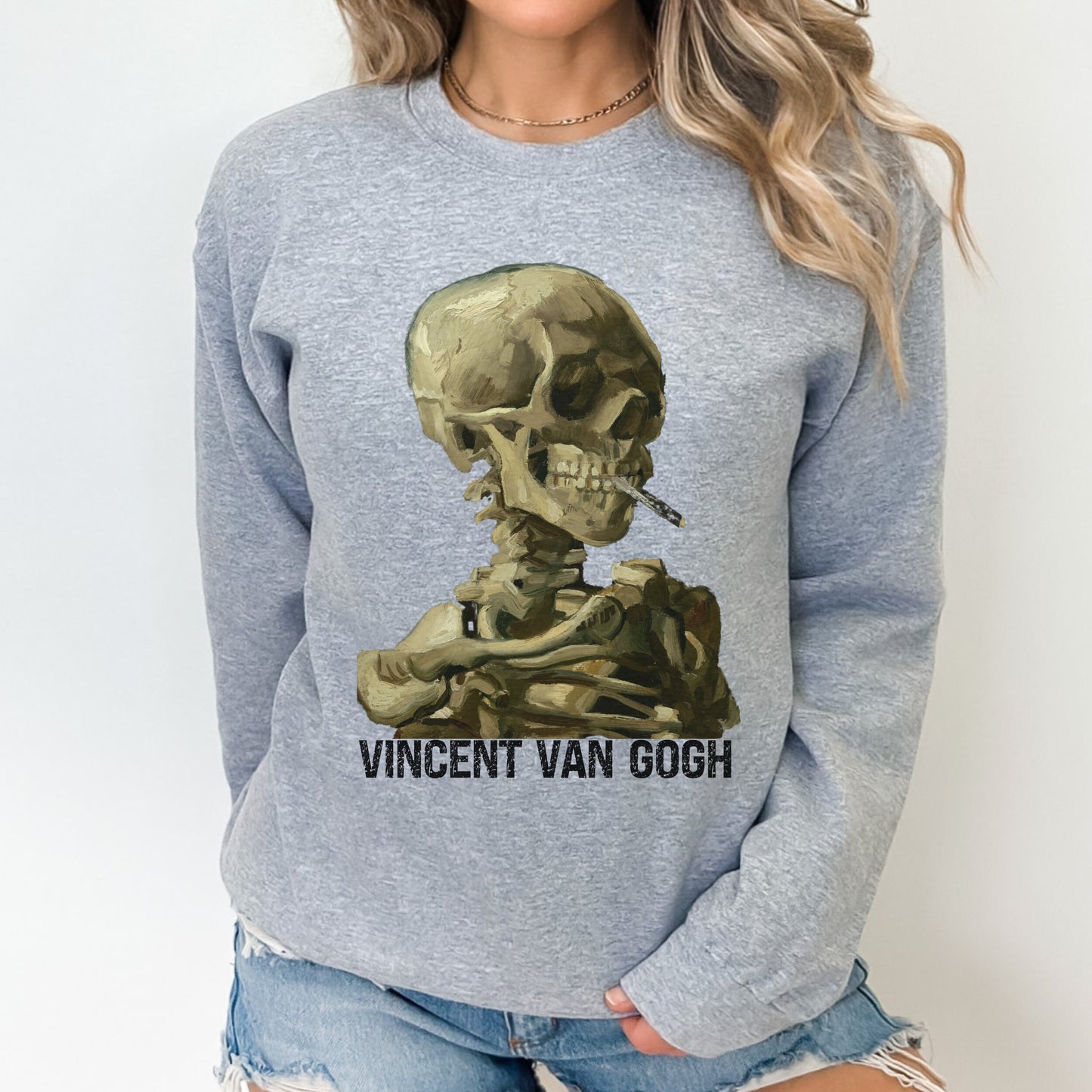 Van Gogh Sweatshirt Skull of a Skeleton Sweatshirt Vincent Van Gogh Shirt Artist Gift Gogh For It Art Teacher Sweatshirt Art Tee Shirts