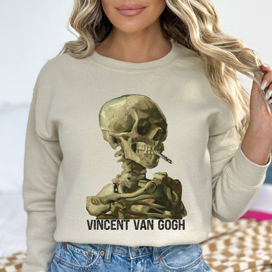 Van Gogh Sweatshirt Skull of a Skeleton Sweatshirt Vincent Van Gogh Shirt Artist Gift Gogh For It Art Teacher Sweatshirt Art Tee Shirts