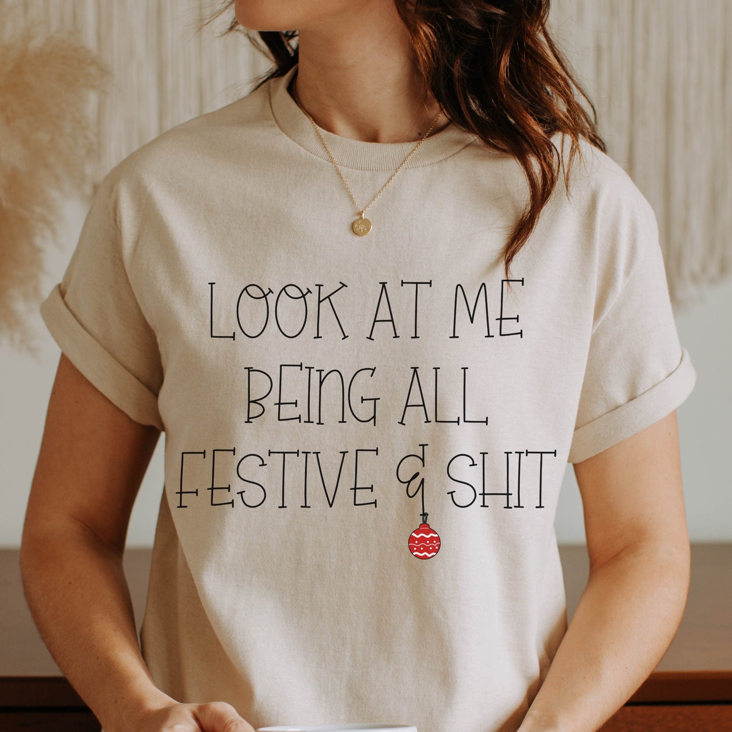 Look At Me Being All Festive And Shit Sweatshirt Funny Christmas TShirt Sarcastic Holiday Shirts Funny Christmas Shirt Festive AF Sweatshirt
