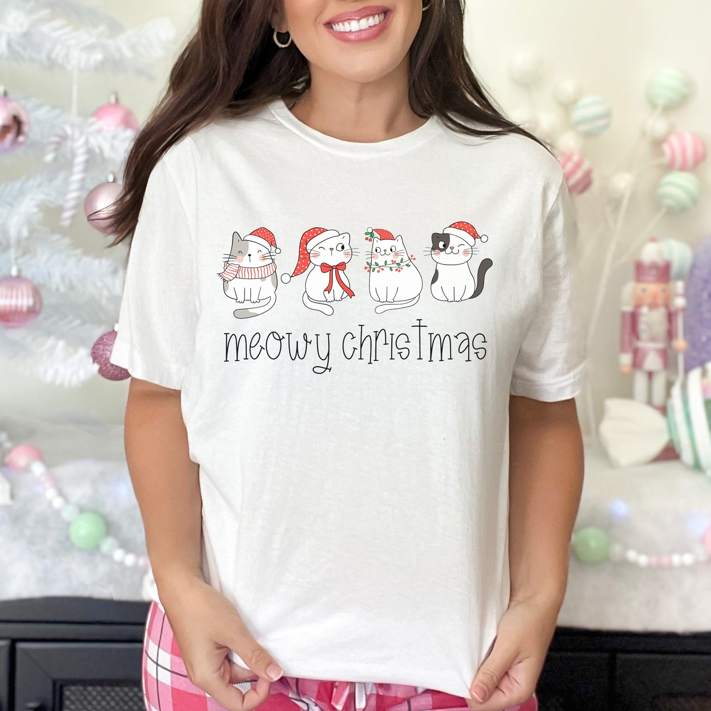 Meowy Christmas Sweatshirt Cat Christmas Tshirt Meowy Catmas Sweatshirt Cat Lover Gifts Ideas Cute Cat Christmas Shirt Cat Xmas Sweater